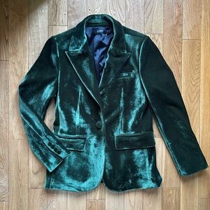 Icône Rich Green Velvet Blazer 8 US